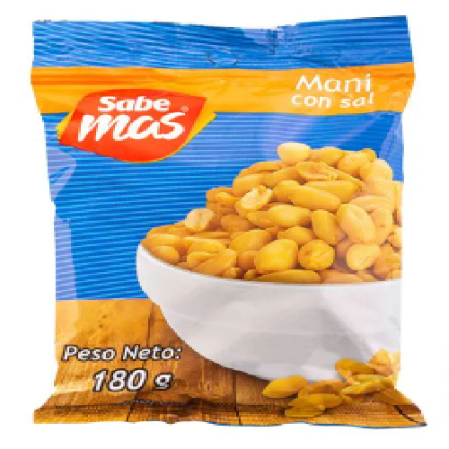 Maní Sabemas Con Sal Bolsa -180 g